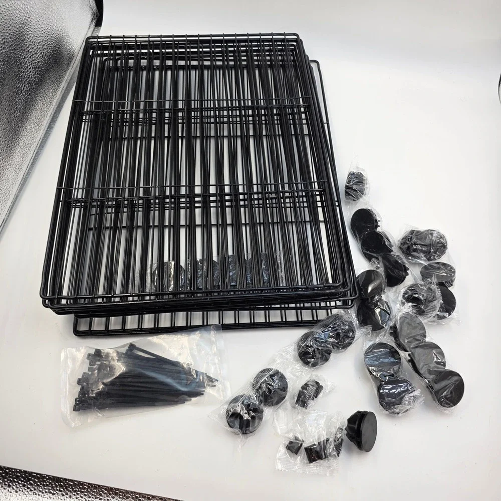 LURIVA DIY Small Animal Playpen 12 Panels Black Metal Wire Pet Fence 15x12 O4
